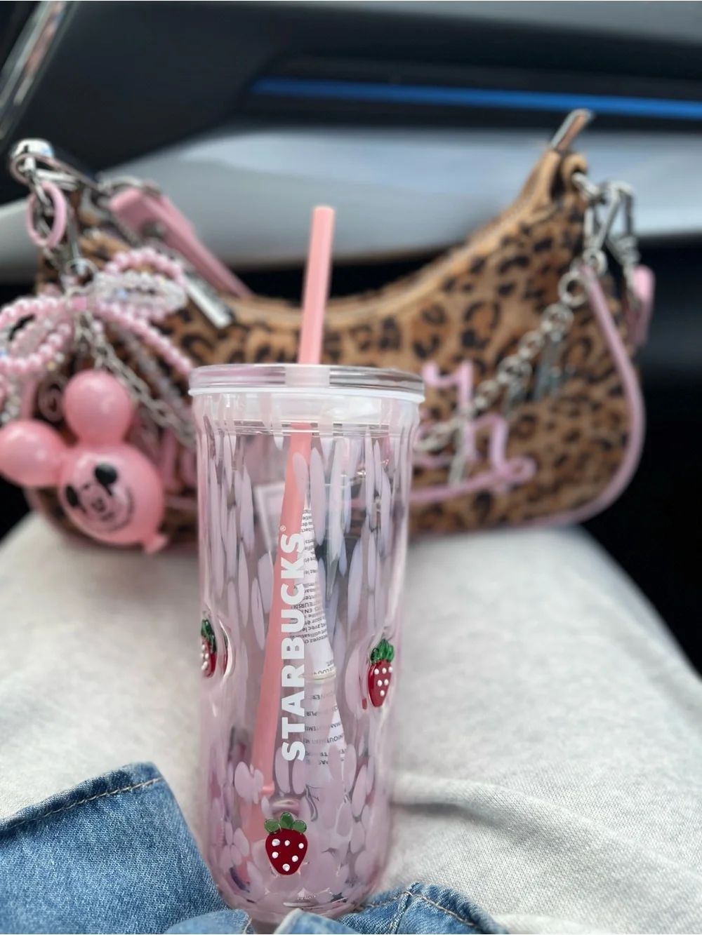 Starbucks Strawberry Glass Cold Cup